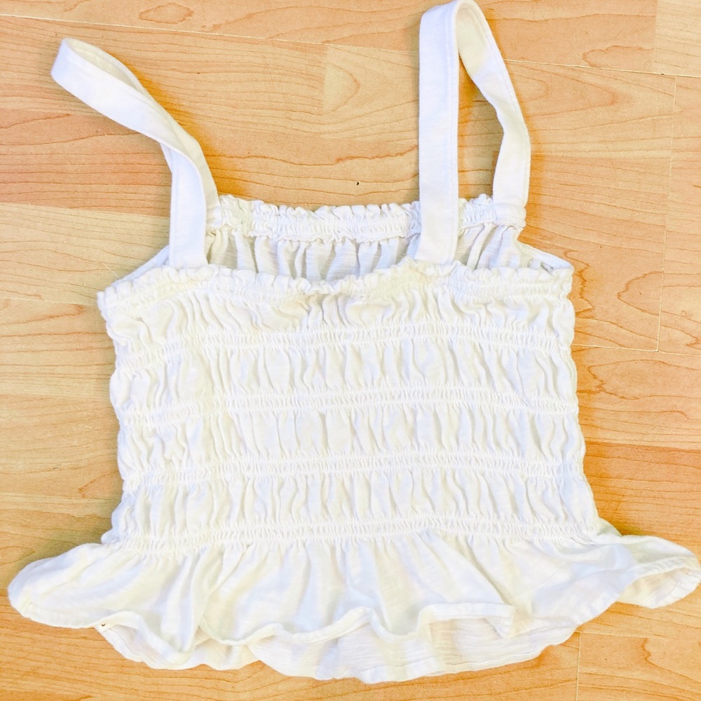 Universal Threads Target ruched white cotton tank top stretchy comfortable - Picture 4 of 7